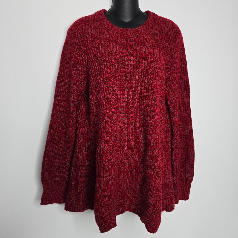 Athleta Sierra Crew Neck Sweater Red Marl Wool Blend Sz‎ XL Womens Pullover
